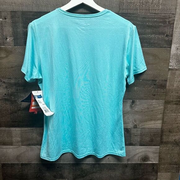 Brooks Women’s Size Large Live Love Run Athletic Shirt Blue Short Sleeve NWT - Picture 4 of 5